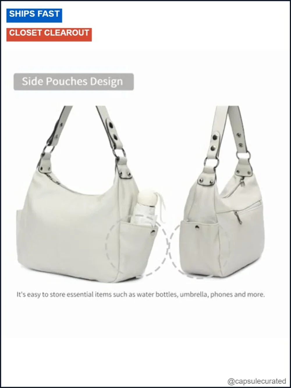 Genuine Leather Hobo Bag Crossbody Shoulder Purse Adjustable Strap Work Casual